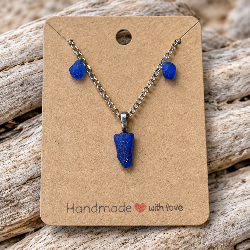 🌊Sea Glass Earring & Necklace Set