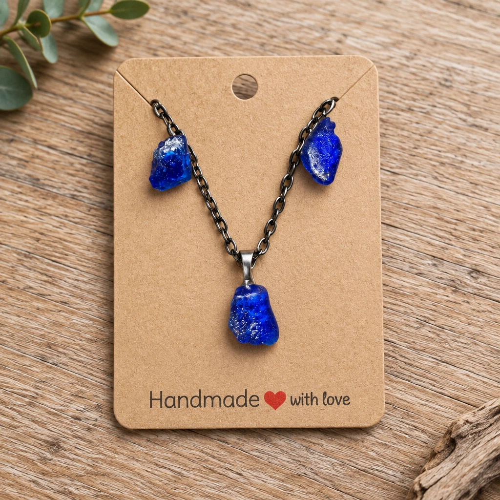 🌊Sea Glass Earring & Necklace Set