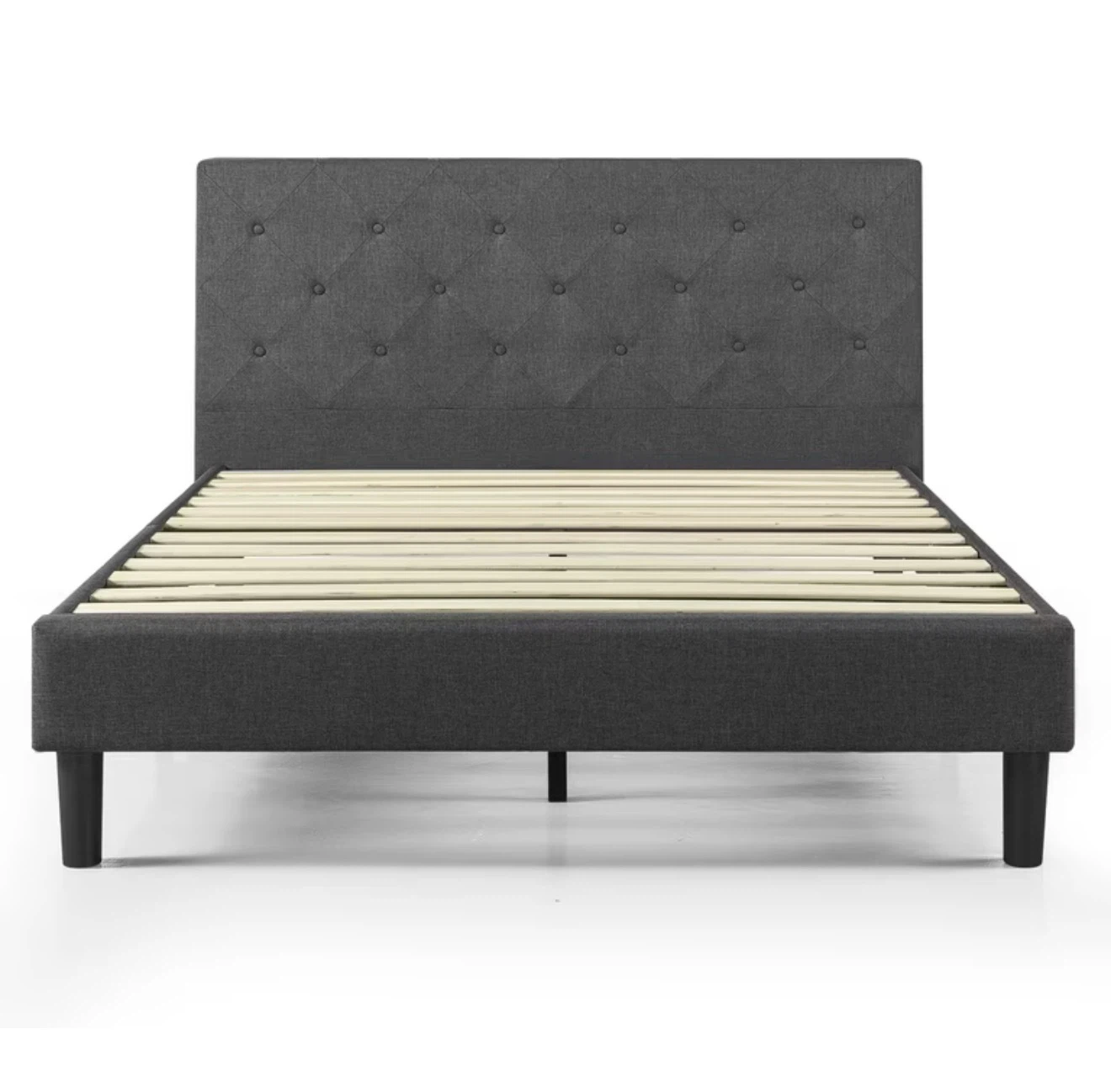 Gray Upholstered Queen Size Bed Frame - photo 3