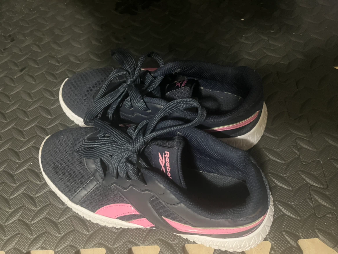 Reebok running shoes in navy and pink