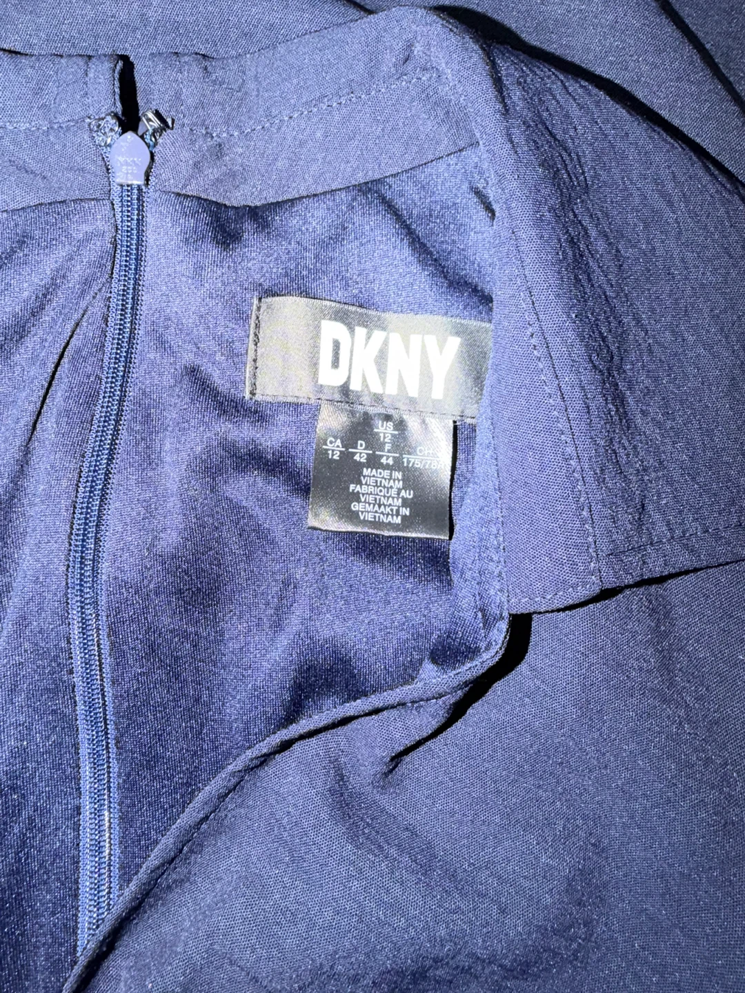 DKNY Navy Blue Sleeveless Jumpsuit Size 12 - photo 2