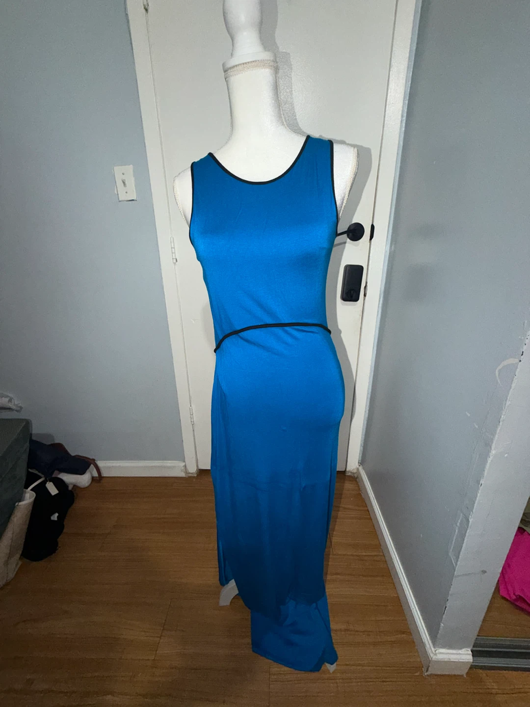 Blue Sleeveless Maxi Dress