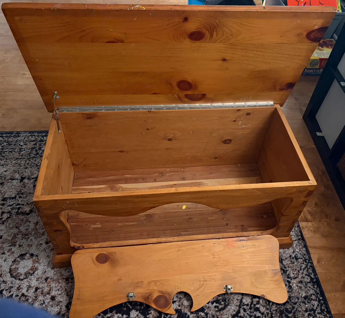 Vintage solid pine wood storage chest