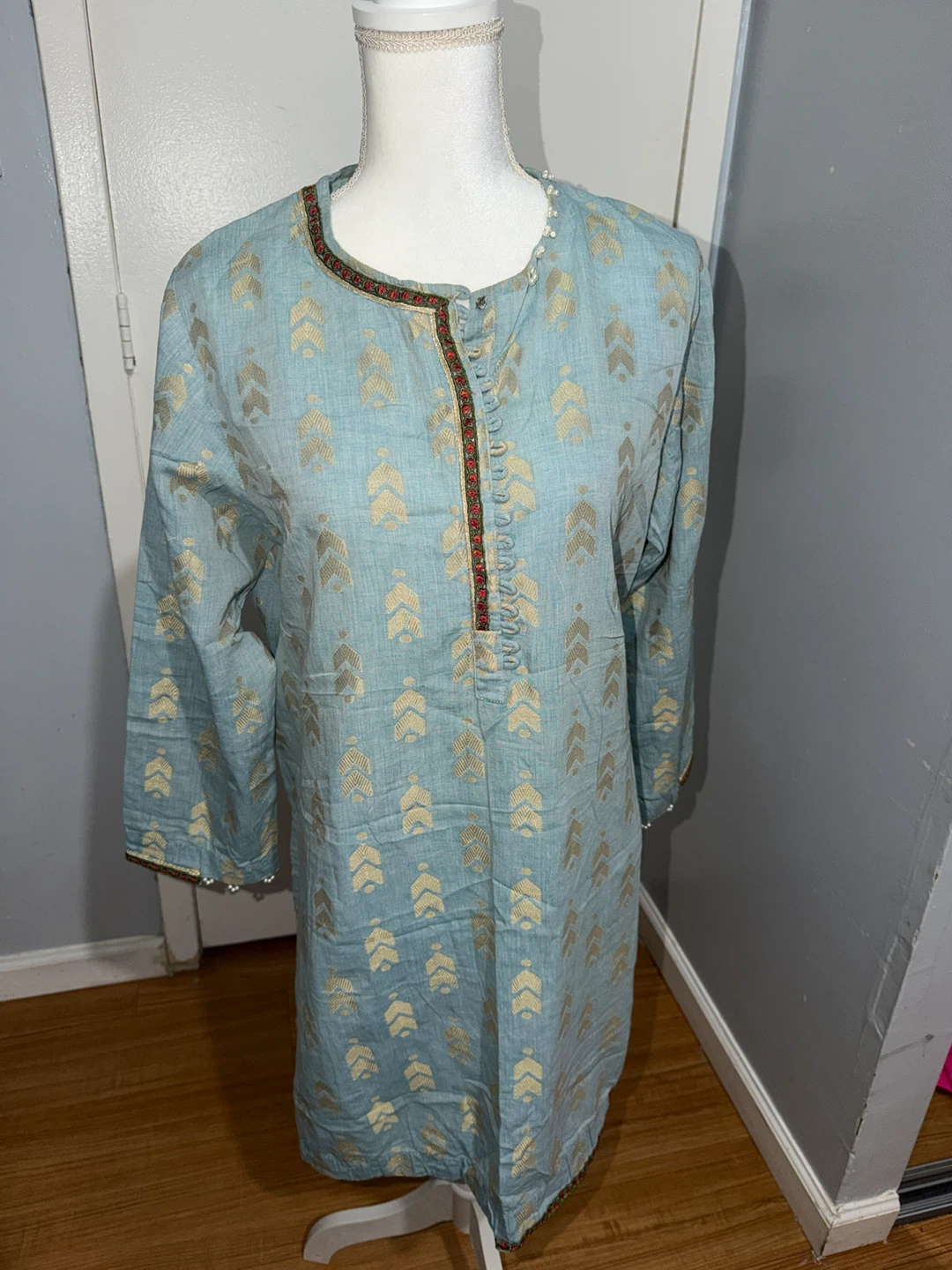 Light Blue Patterned Tunic