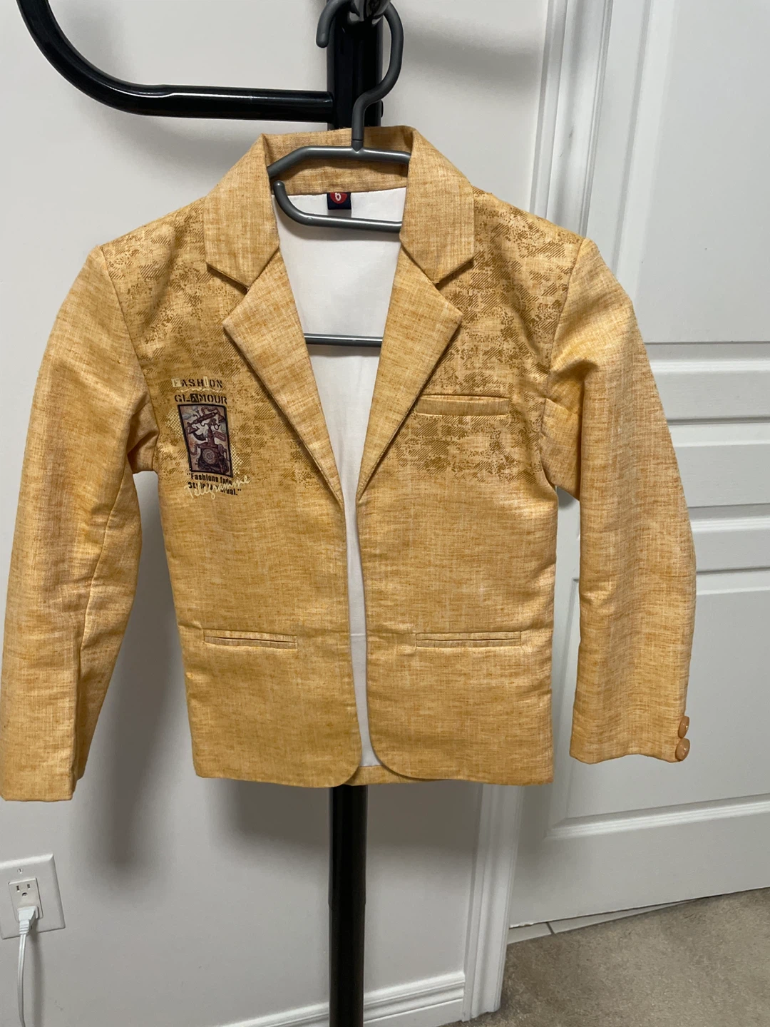 Boys Fashion Glamour Mustard Yellow Blazer