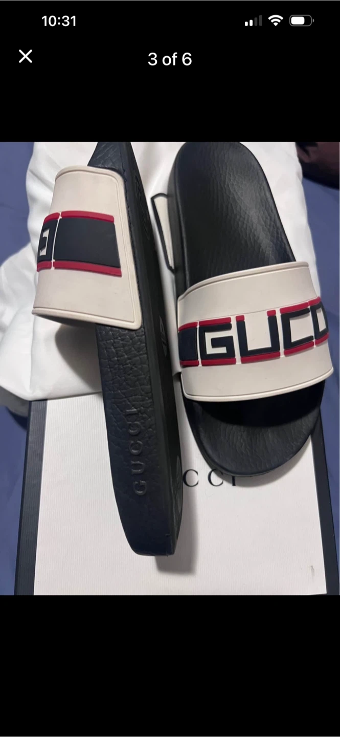 Gucci Rubber Slide Sandals - photo 3