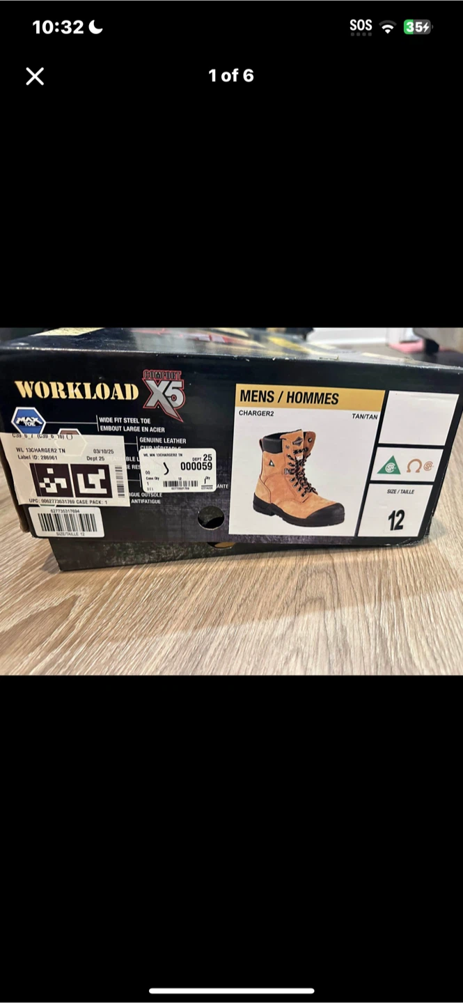Workload Steel Toe Work Boots Size 12