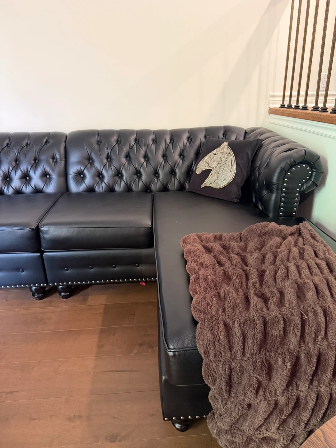 Black Leather Sofa set