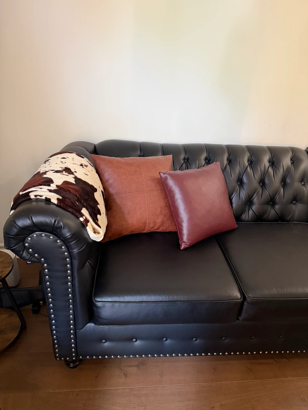 Black Leather Sofa set - photo 3
