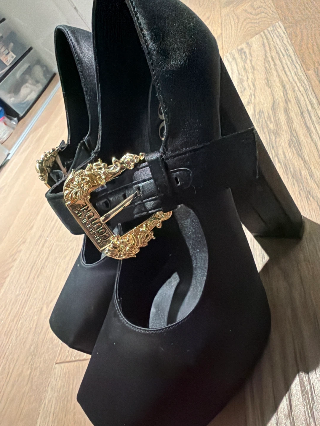 Versace Jeans Couture Black Satin Heels - photo 2