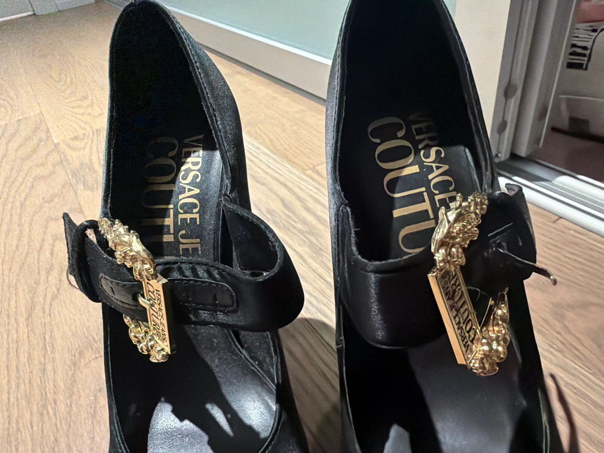Versace Jeans Couture Black Satin Heels - photo 4