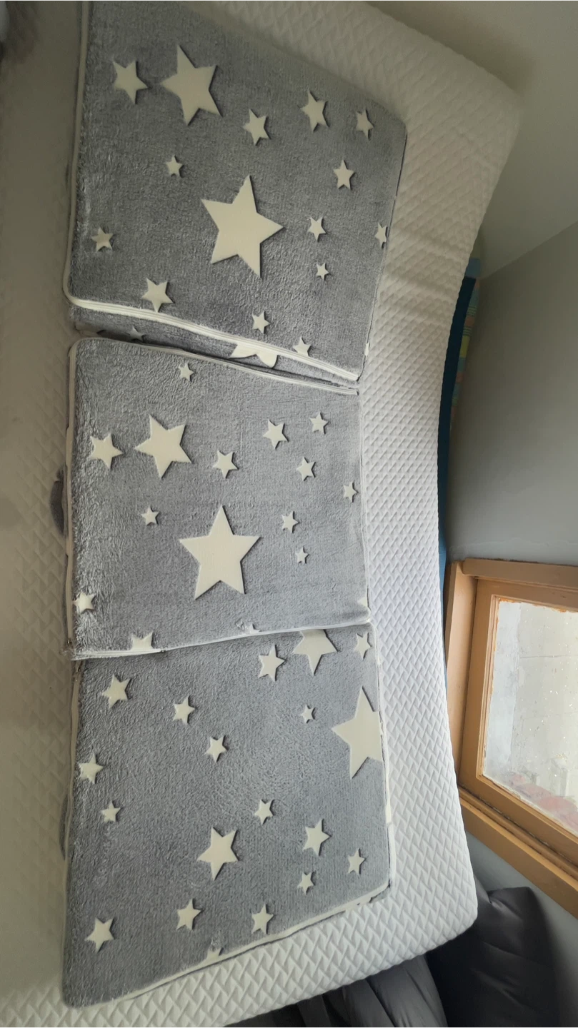 3 Grey Star Print Soft Cushion Covers