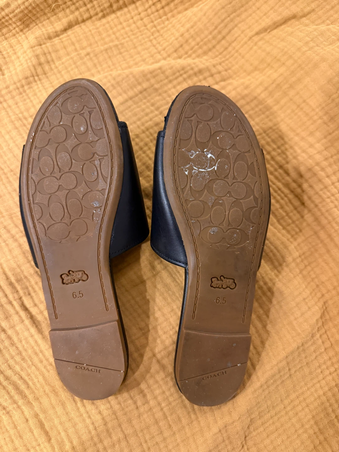 Coach Black Leather Slide Sandals - photo 5