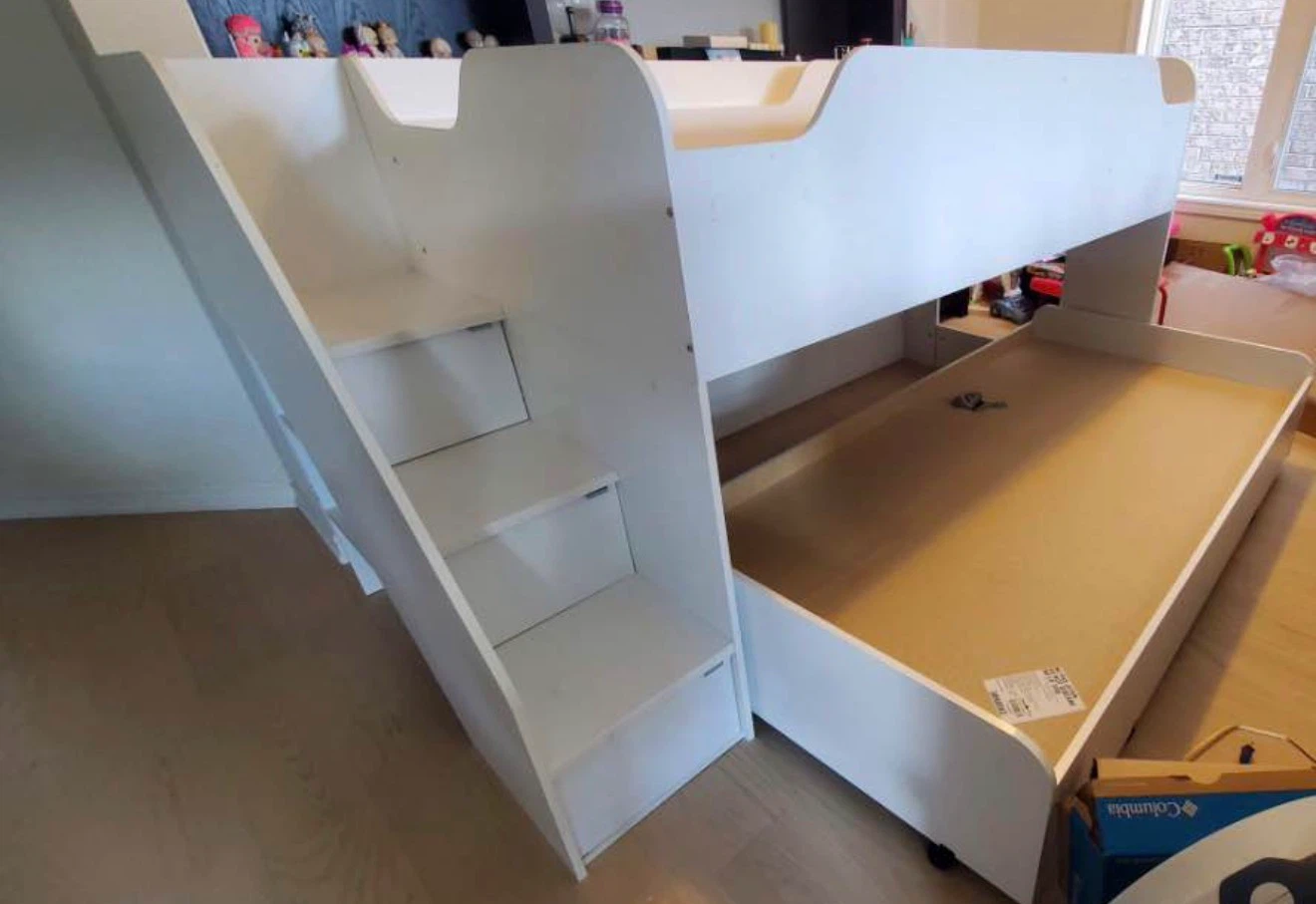 White Stork Craft loft bed with stairs and trundle - photo 3