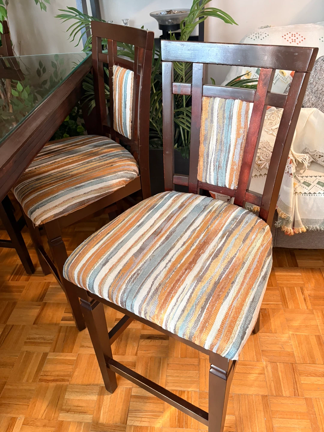 Set of 6 Bar Height Dining Chairs with glass - photo 4