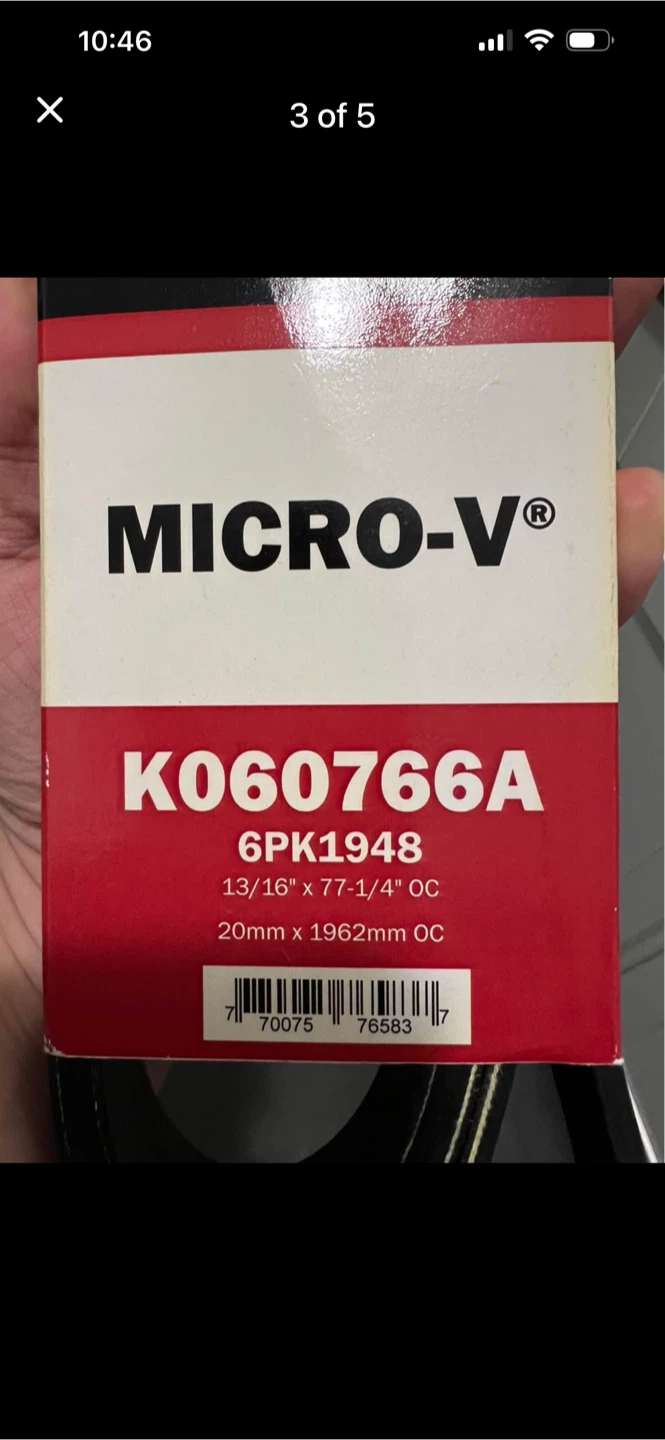 Gates Micro-V K060766A Serpentine Belt - photo 3