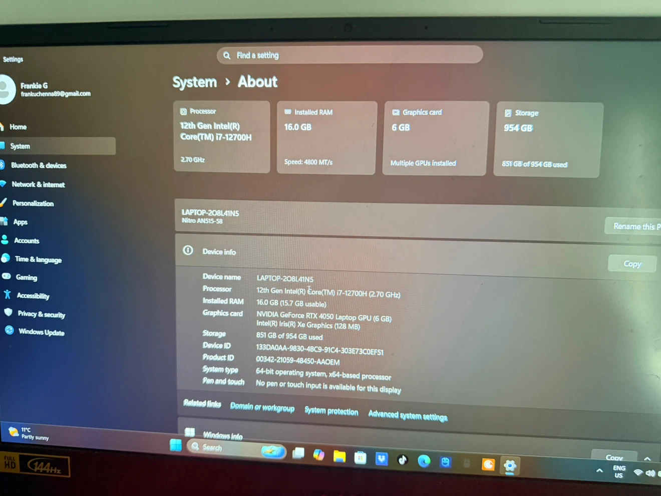 Acer Nitro 5 Gaming Laptop i7-12700H RTX 4050 - photo 3