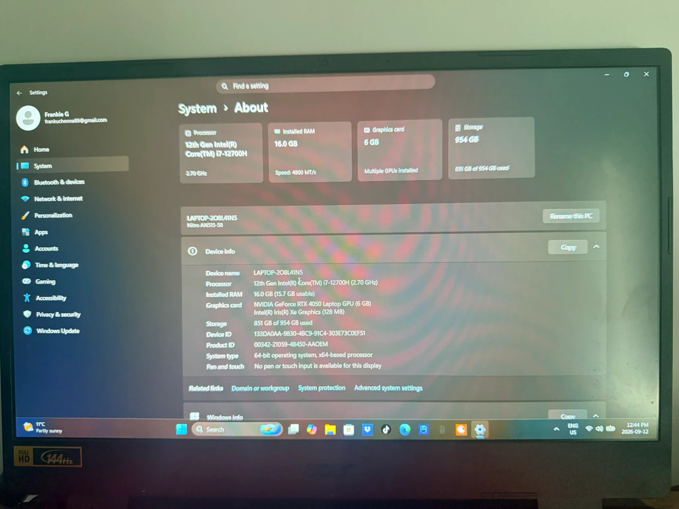 Acer Nitro 5 Gaming Laptop i7-12700H RTX 4050 - photo 4
