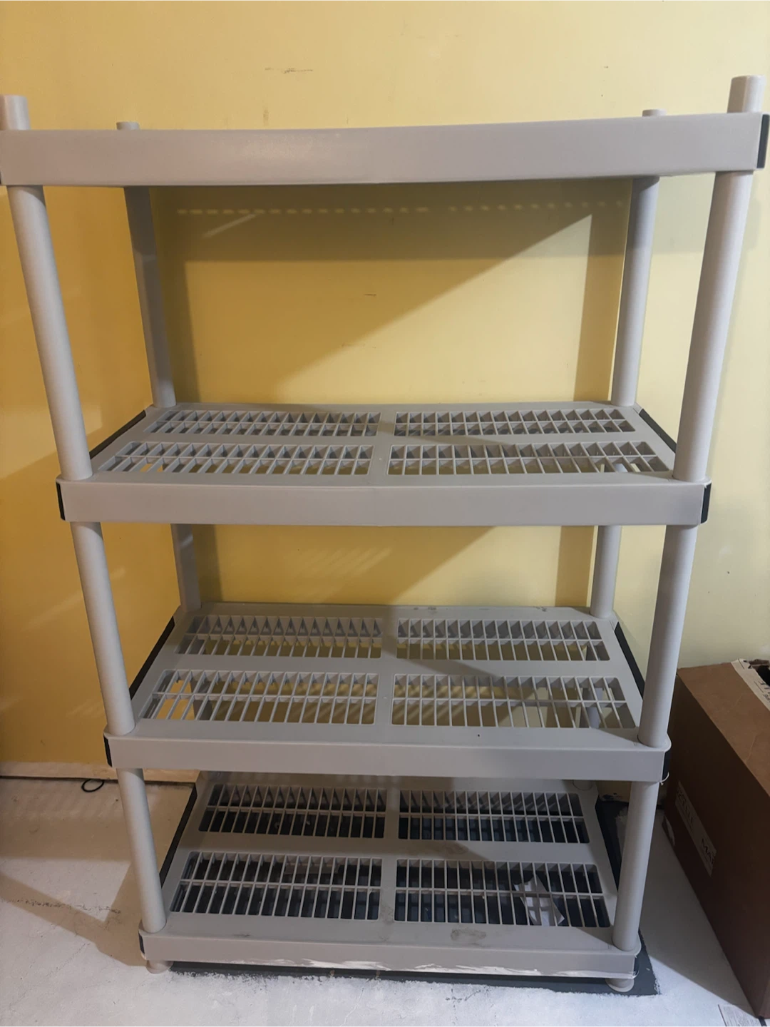 4-Tier Grey Plastic Utility Shelving Unit