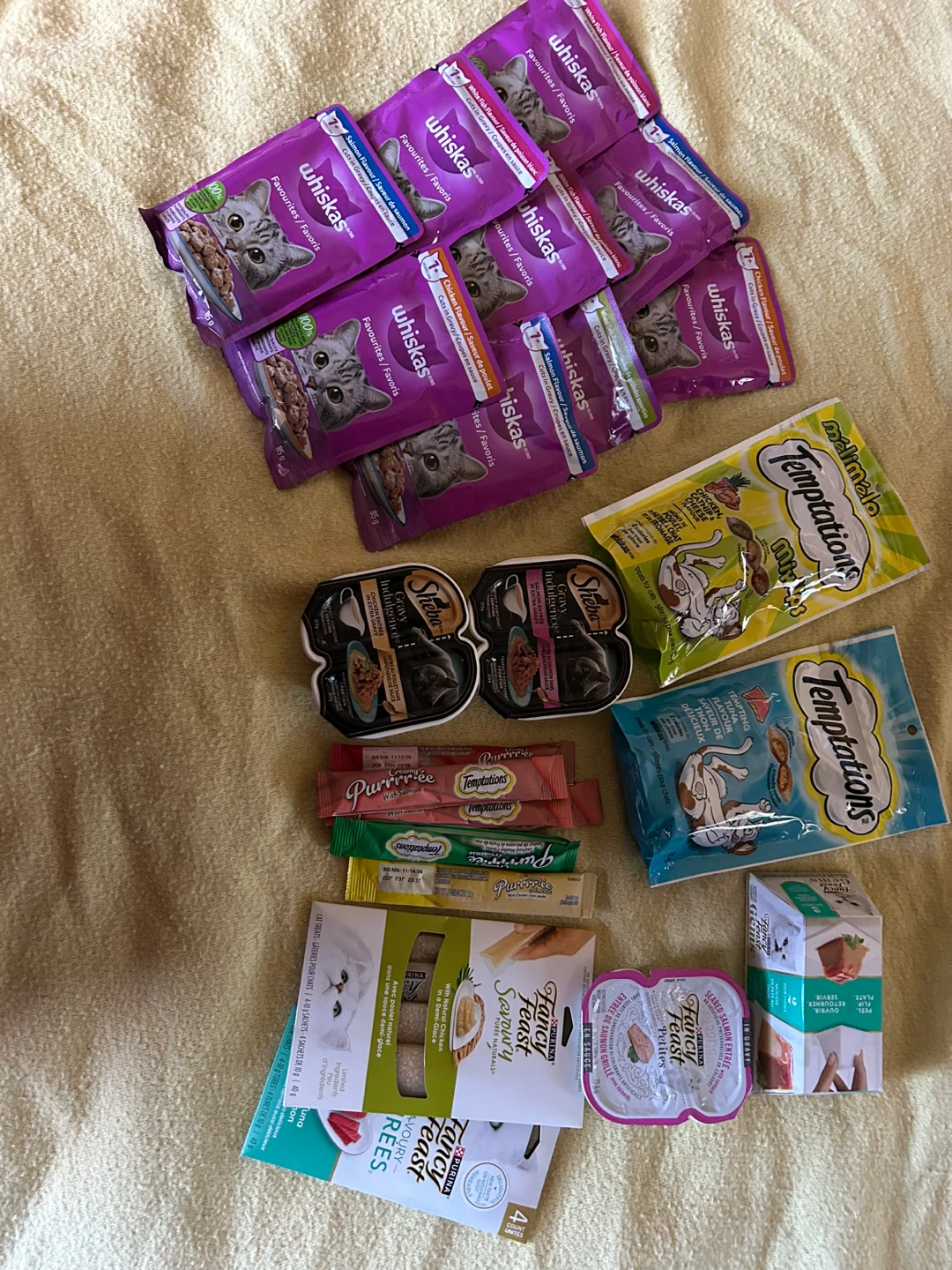 Assorted Cat Food and Treats Bundle