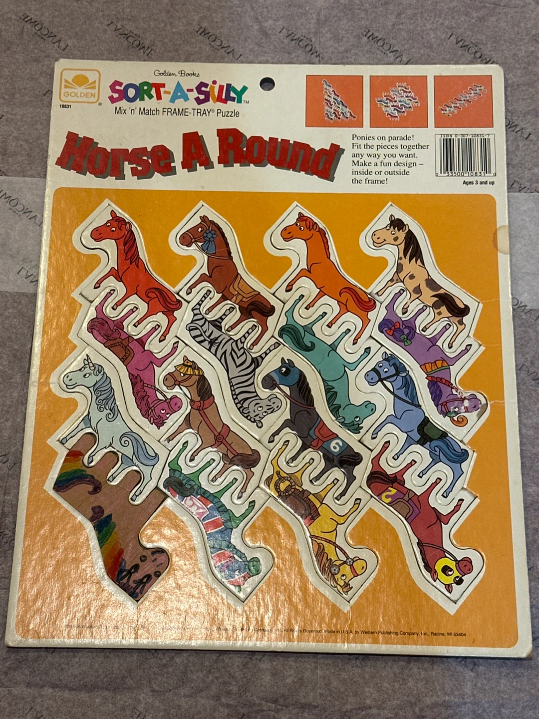 Golden Books Sort-A-Silly Horse A Round Frame-Tray Puzzle
