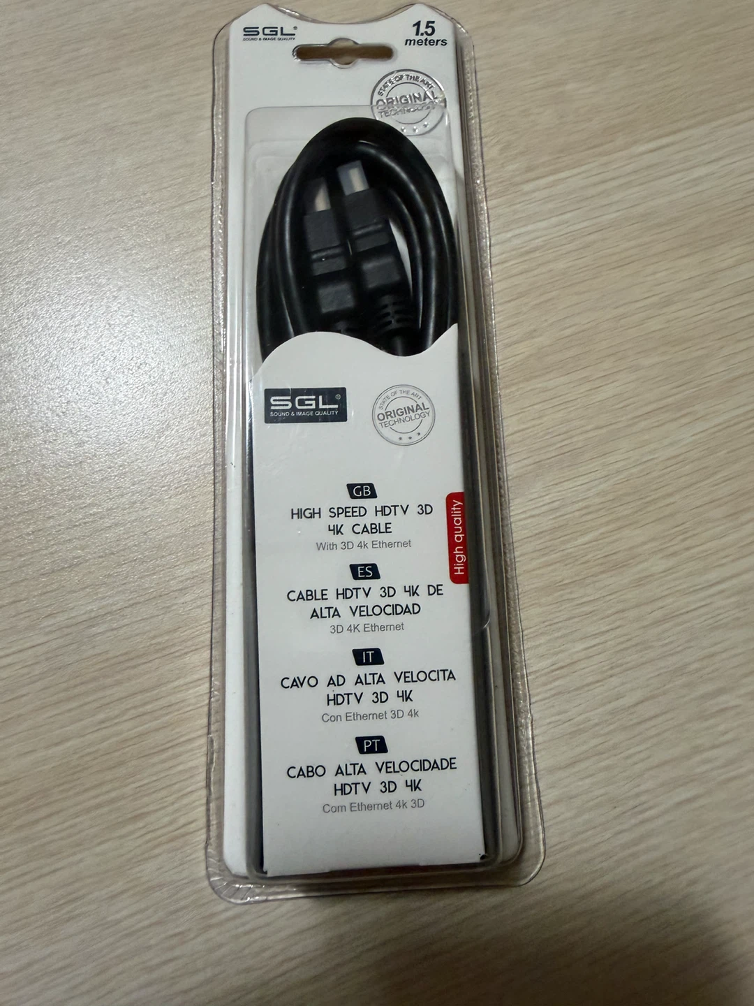 SGL High Speed HDMI 4K Cable 1.5m