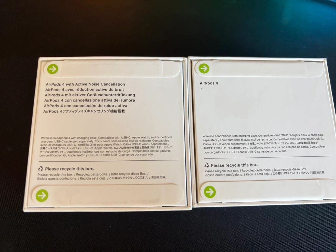 Two Apple AirPods 4 Wireless Headphones