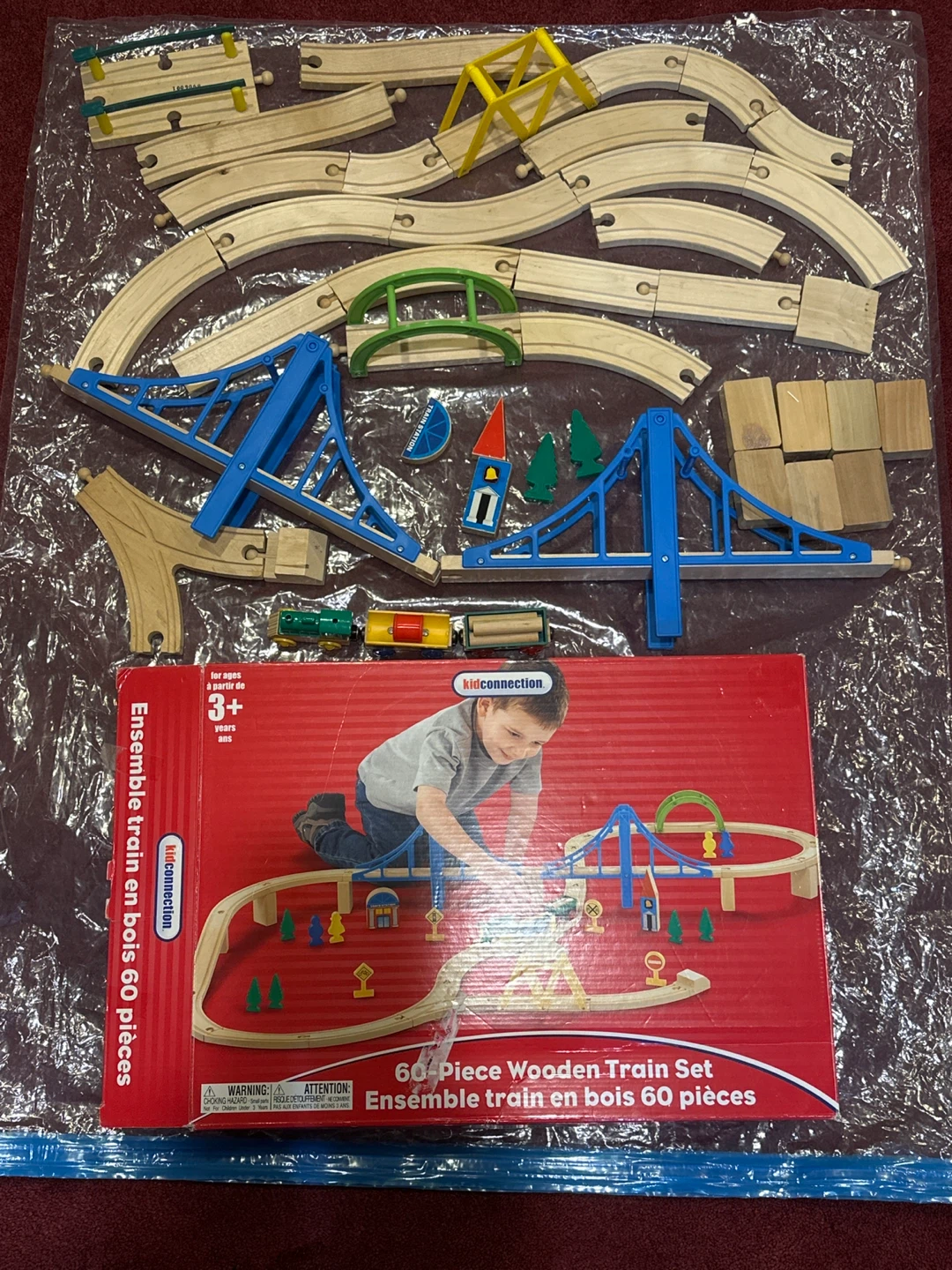 Kid Connection 60-Piece Wooden Train Set - photo 2