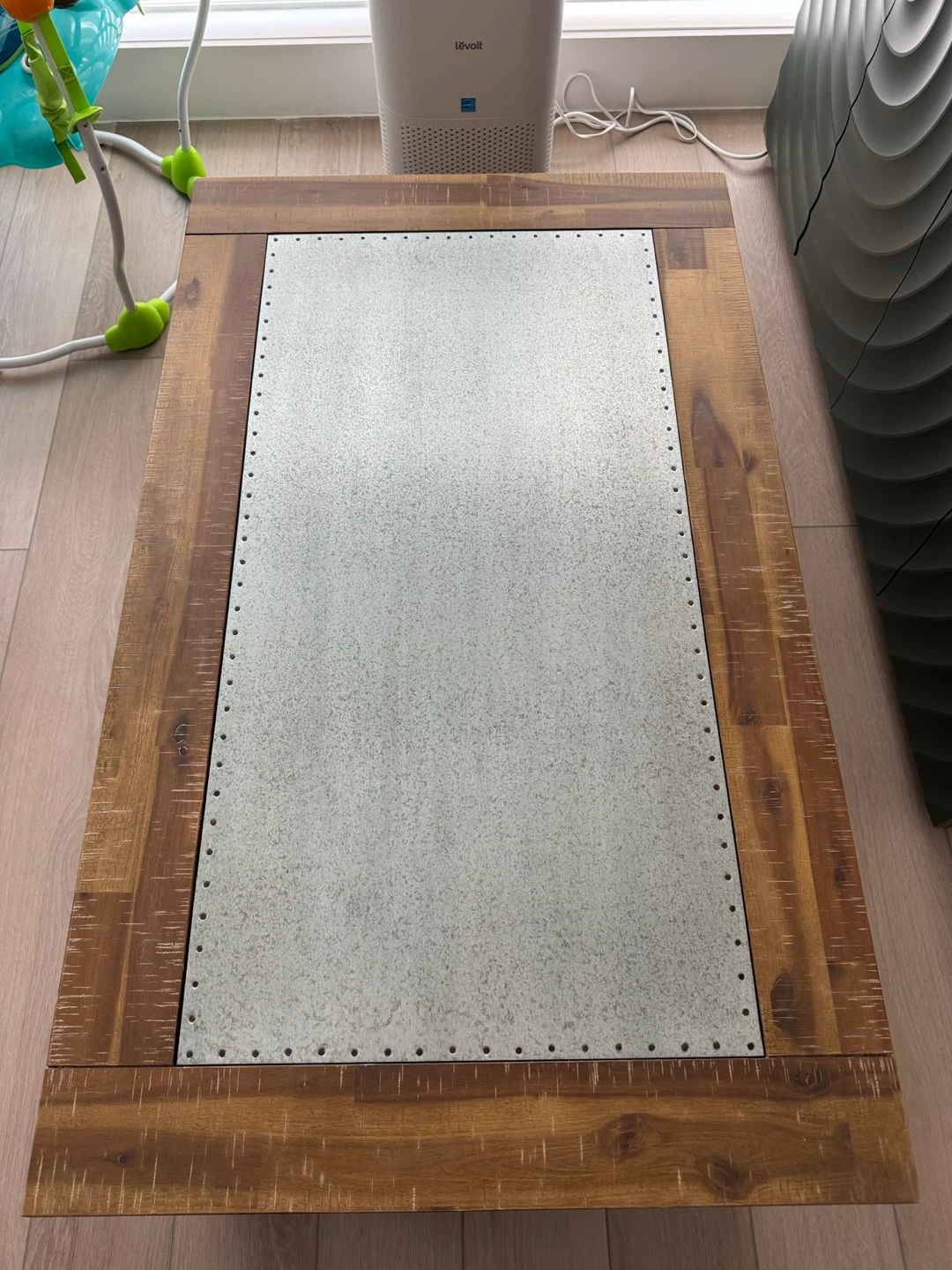 Rustic Wood and Metal Coffee Table with Side Table - photo 4