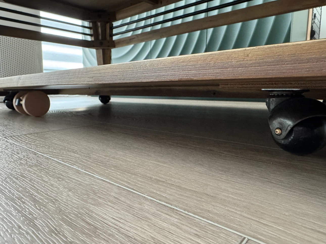 Rustic Wood and Metal Coffee Table with Side Table - photo 5