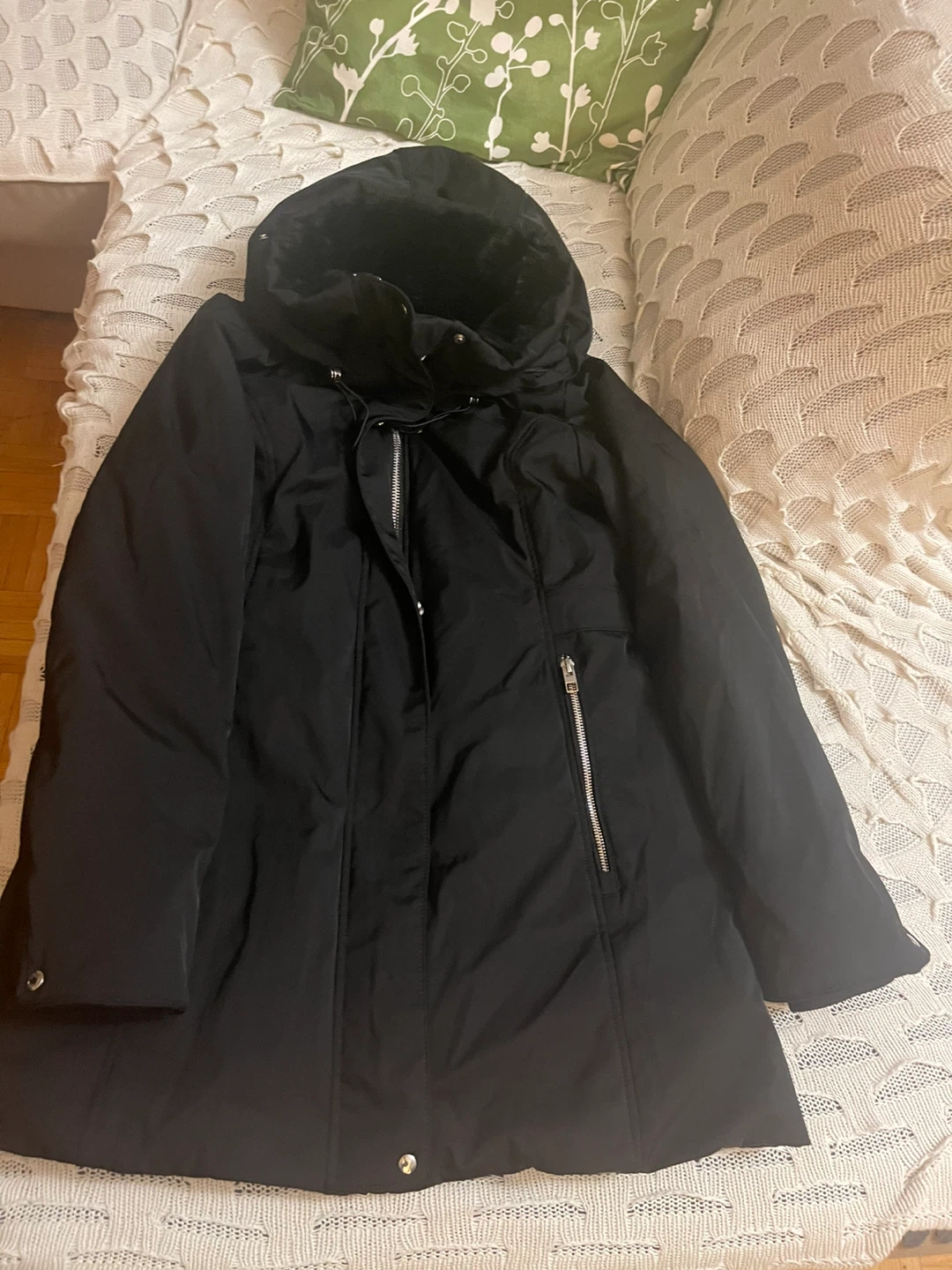 Zara TRF Fitted Winter Parka - Black, Size Medium - photo 2