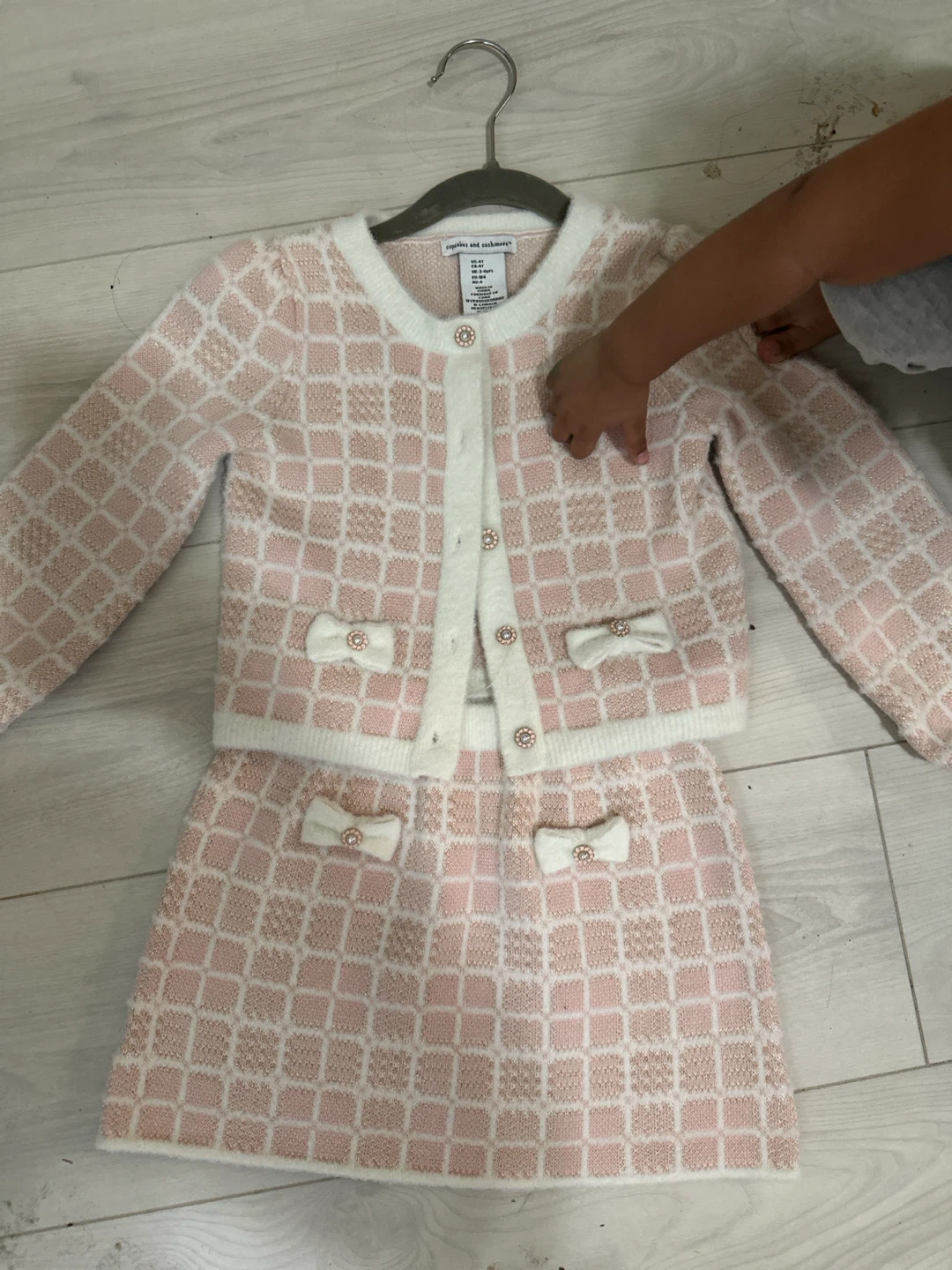 Cupcakes and Cashmere Girls Pink and White Two-Piece Set