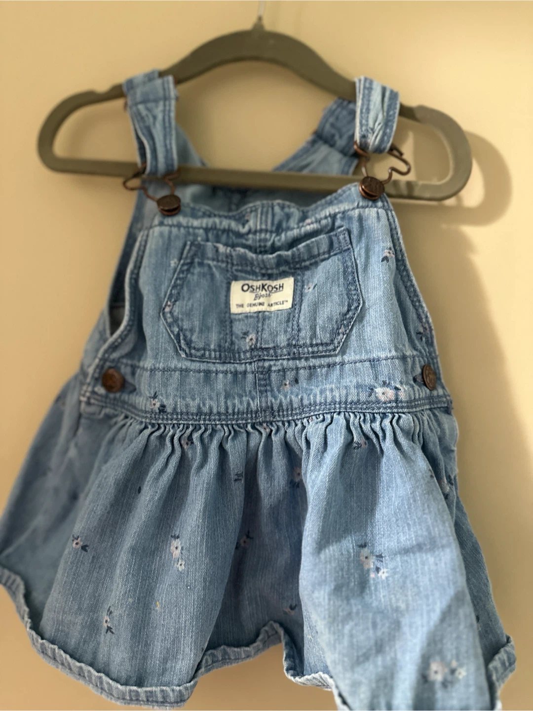 OshKosh B'gosh Floral Denim Overalls