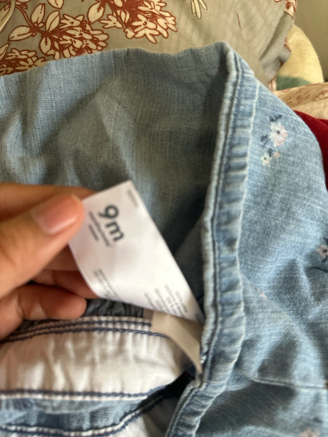 OshKosh B'gosh Floral Denim Overalls - photo 2