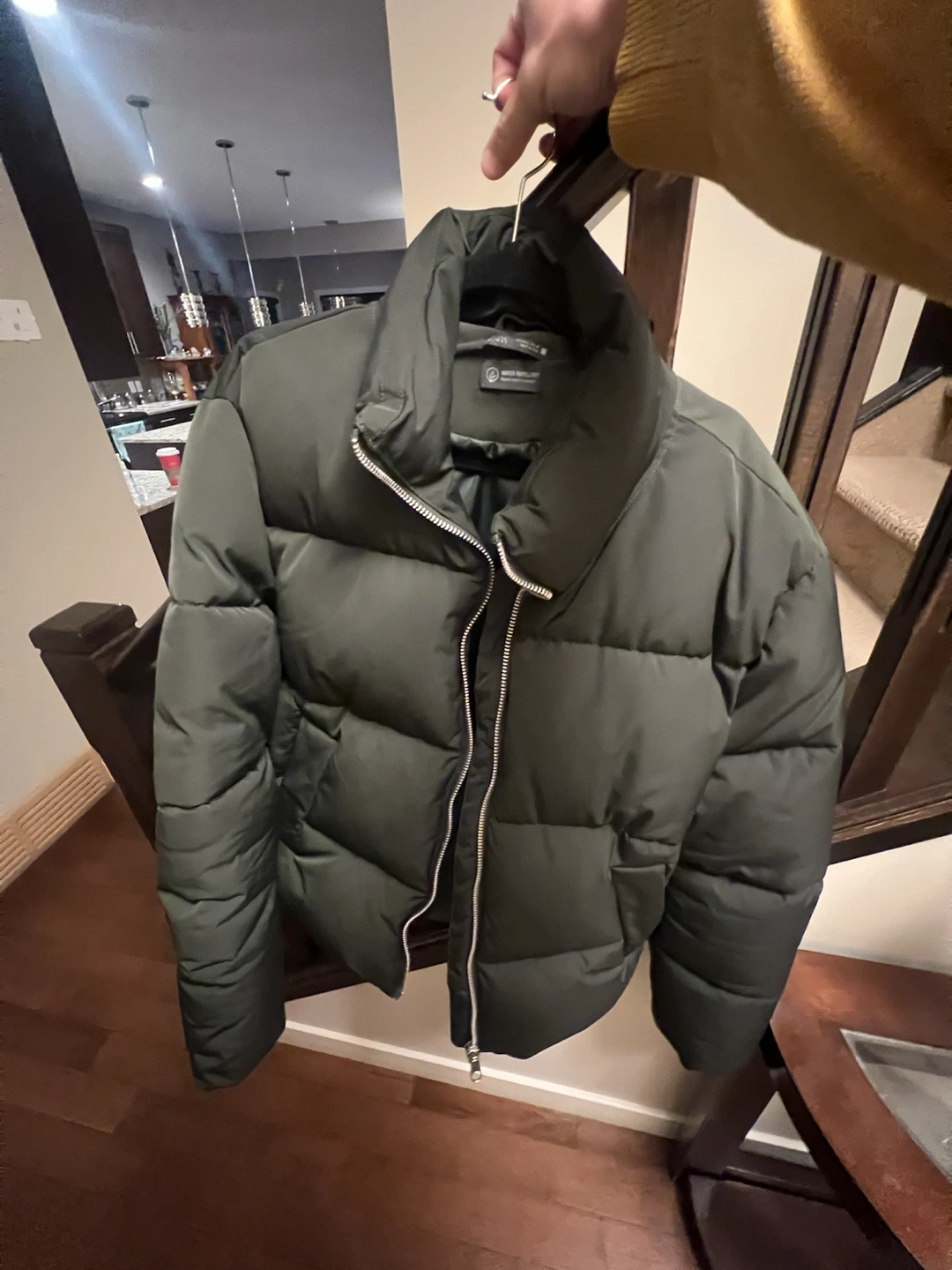Zara Water-Repellent Puffer Jacket - Green