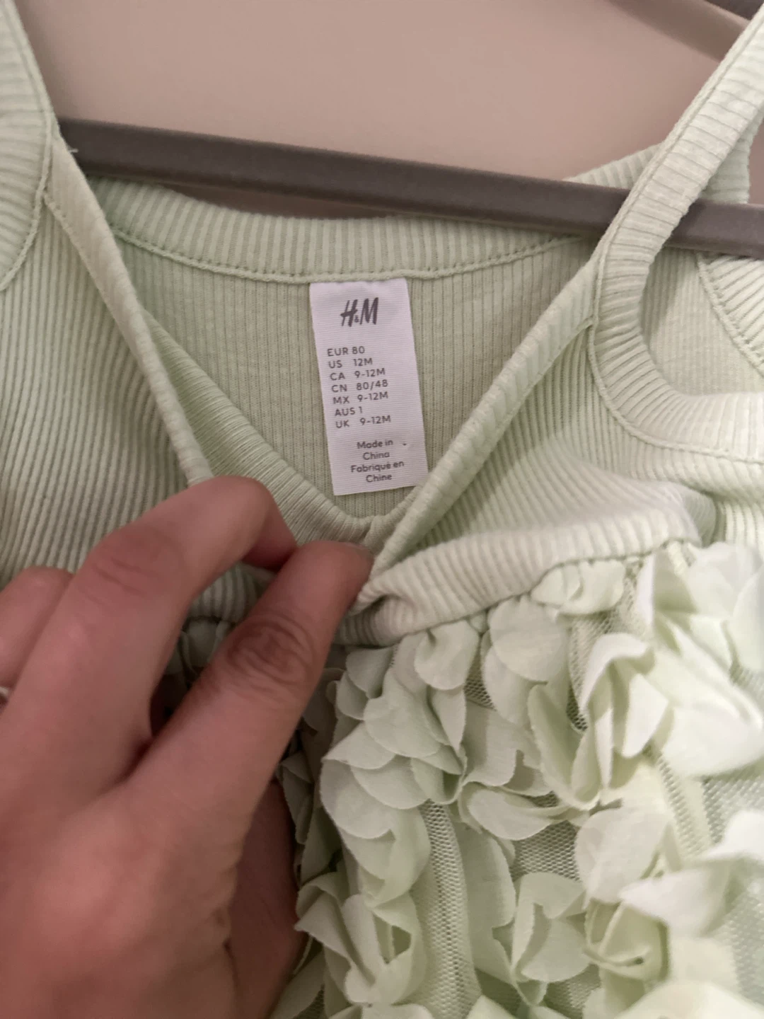 H&M Mint Green Floral Dress 9-12M - photo 3