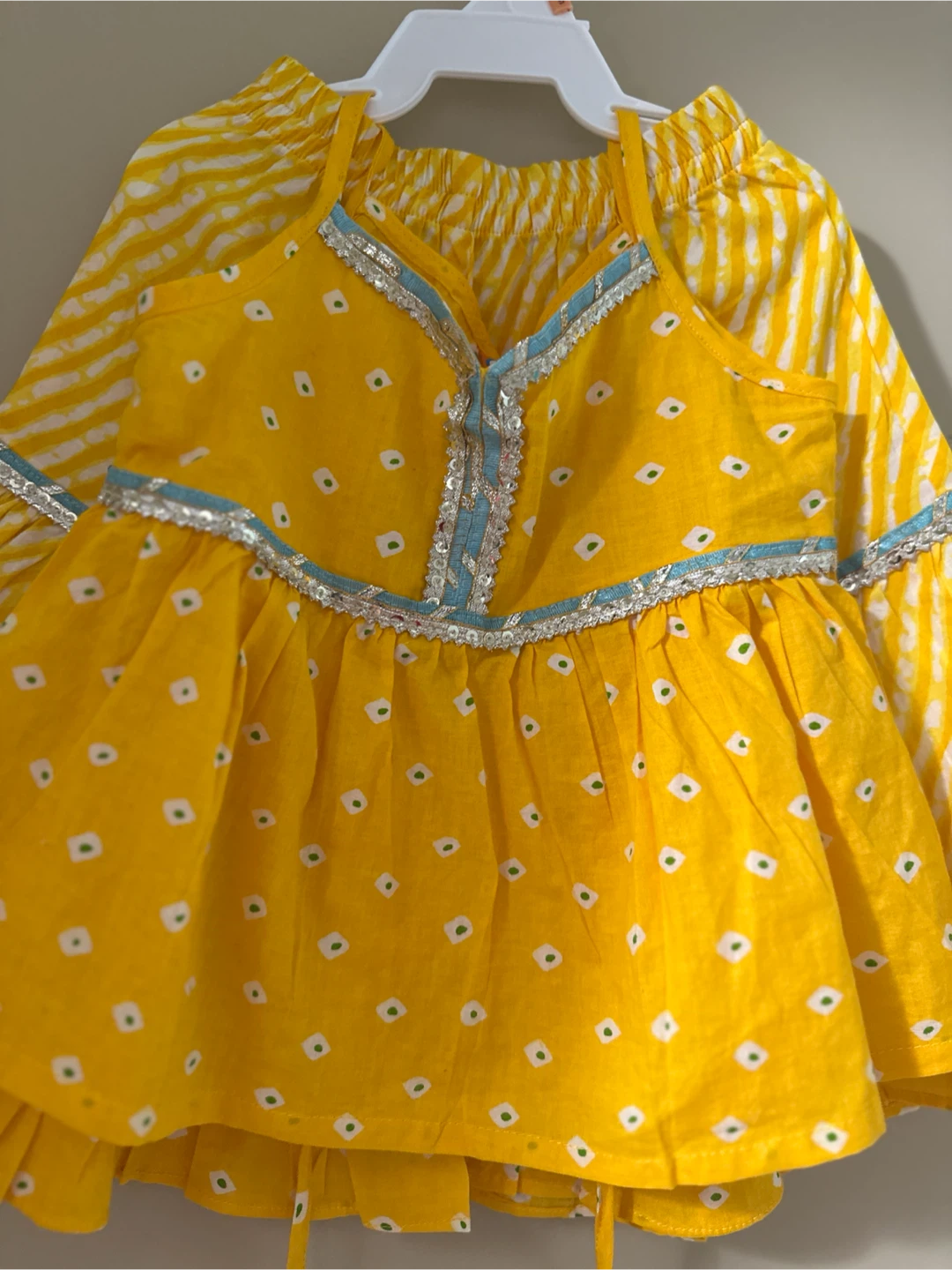 Girls yellow traditional print outfit