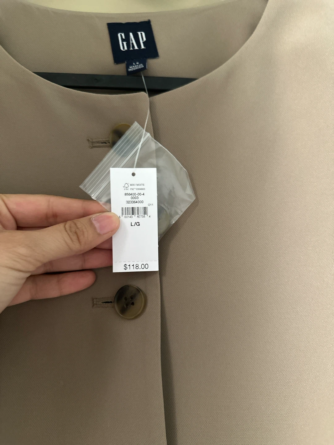 GAP Beige Blazer Size Large - photo 2