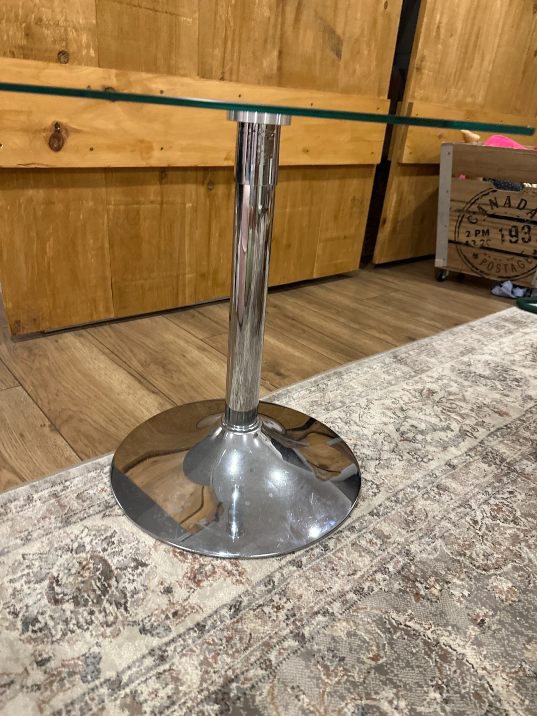 Glass top accent table