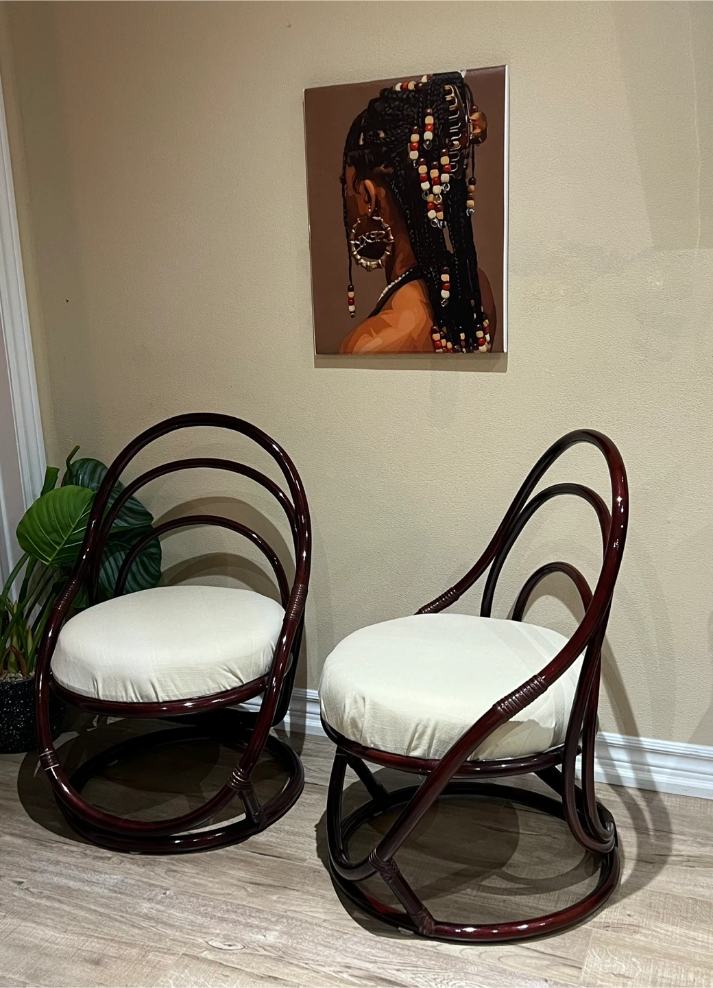 Pair of Vintage Bentwood Loop Chairs – Modern Oatmeal Line