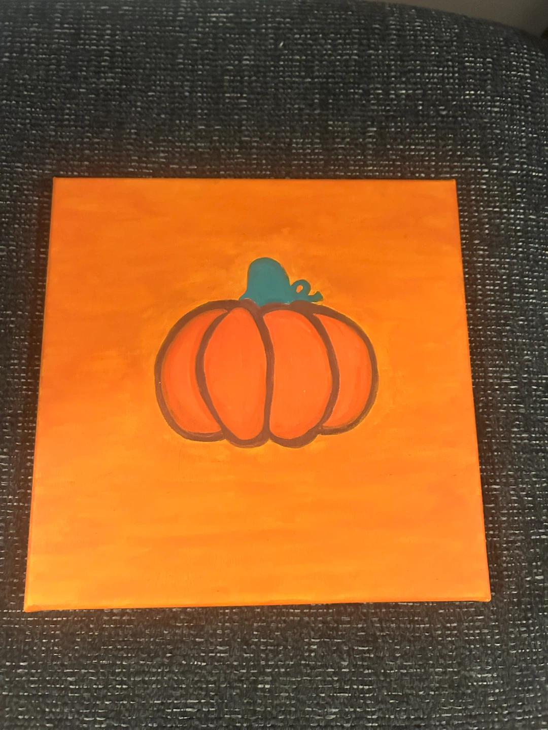 Hand-painted pumpkin canvas art
