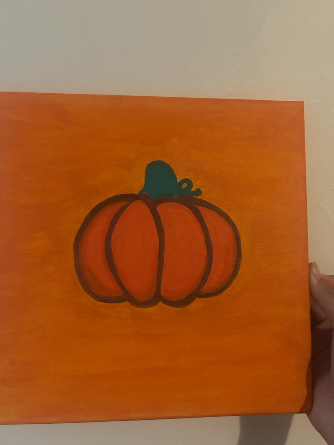 Hand-painted pumpkin canvas art - photo 2