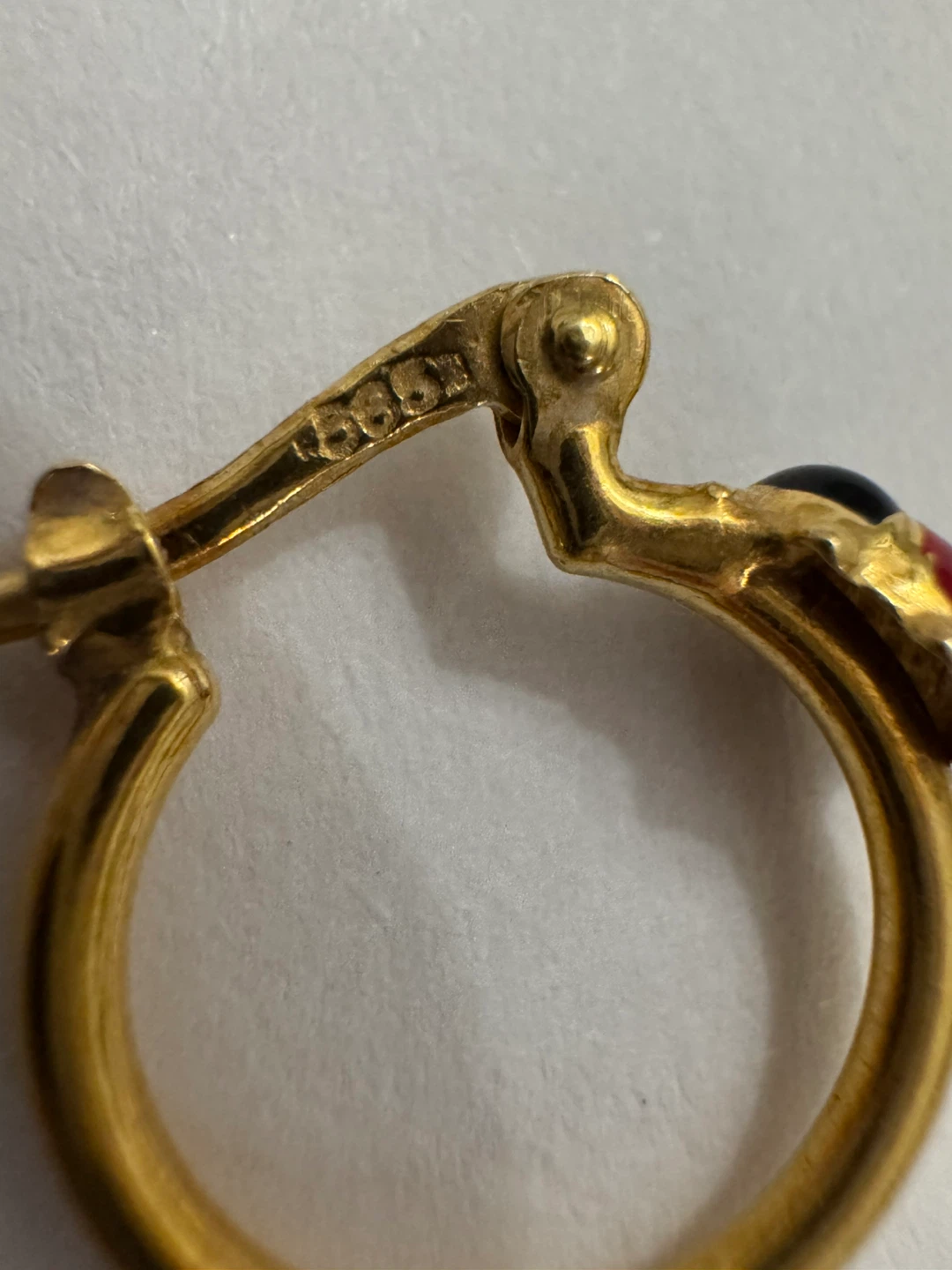 Genuine 14K Gold Ladybug Hoop Earrings & Pendant - photo 3