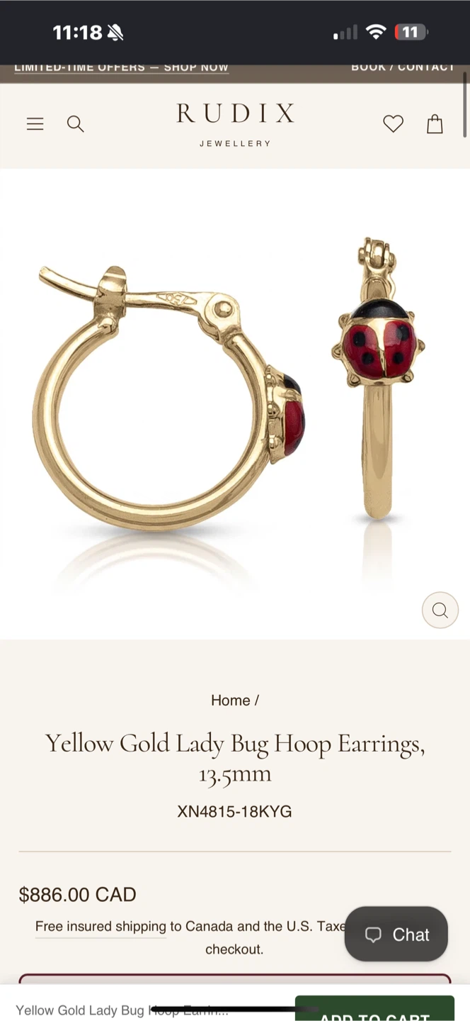 Genuine 14K Gold Ladybug Hoop Earrings & Pendant - photo 4