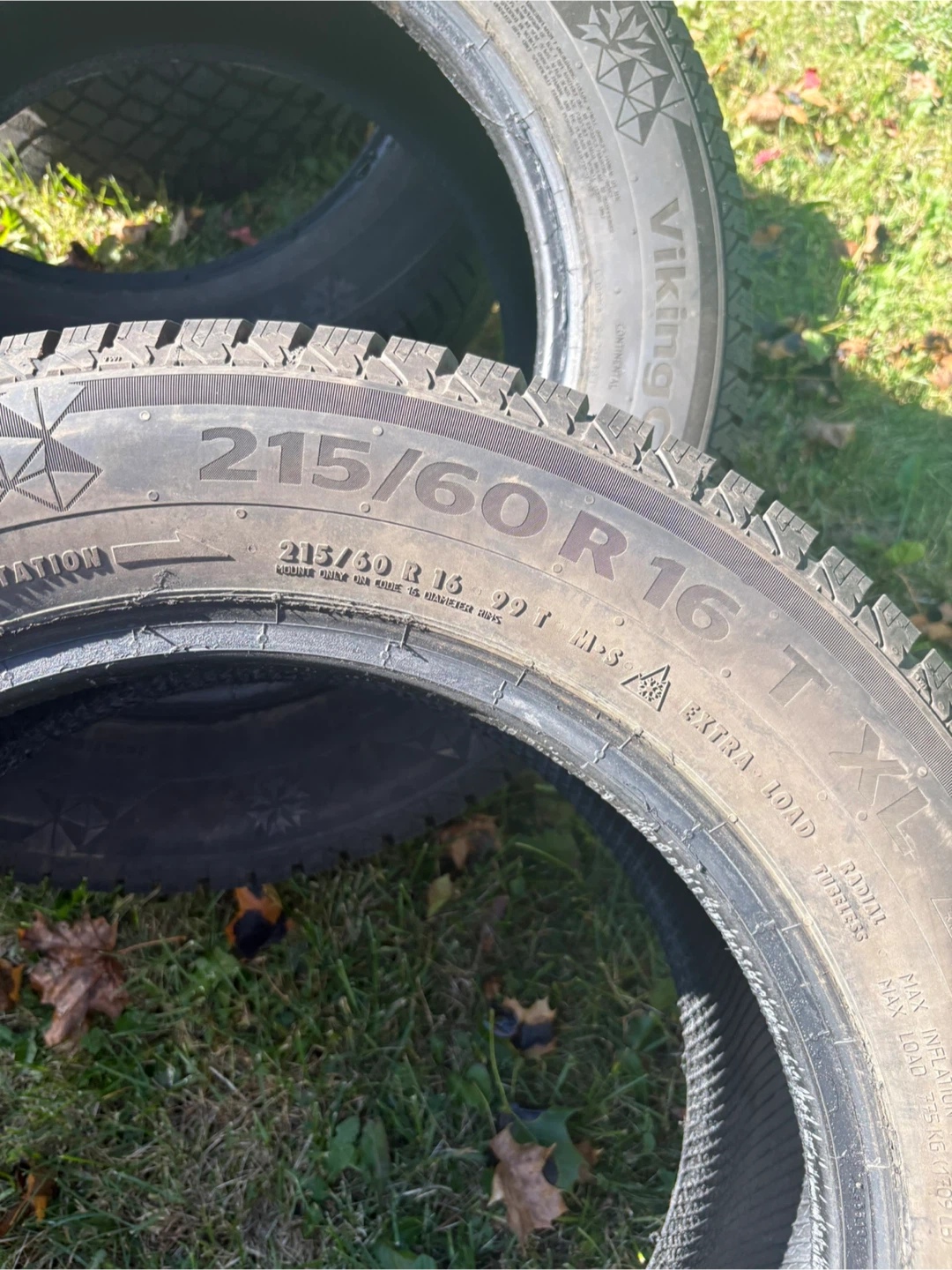 Continental 215/60/16 4 Winter Tires - photo 2