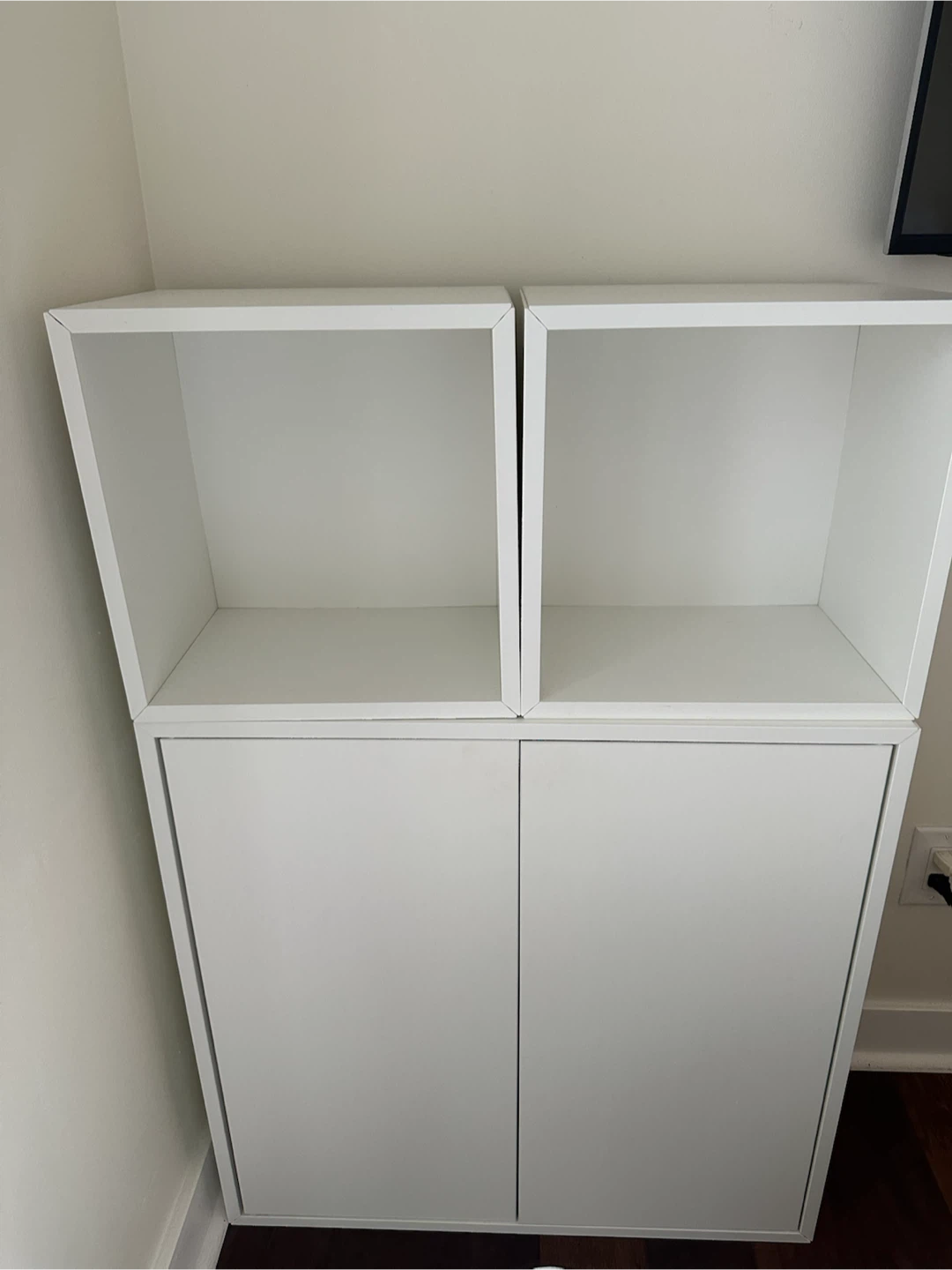 IKEA EKET White Storage Unit – 2 Open Cubes + 2-Door Cabinet