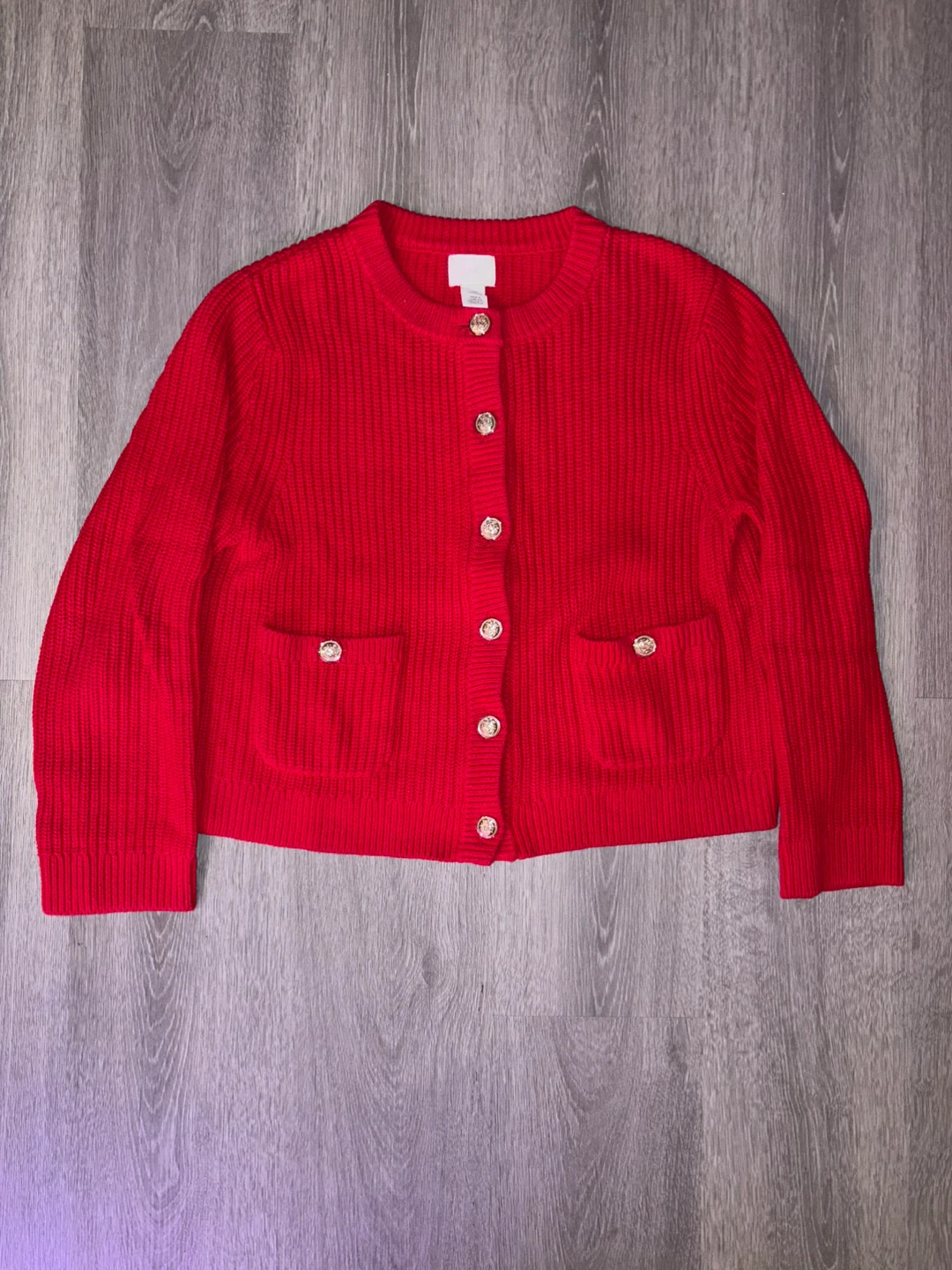 Red Knit Cardigan - photo 2