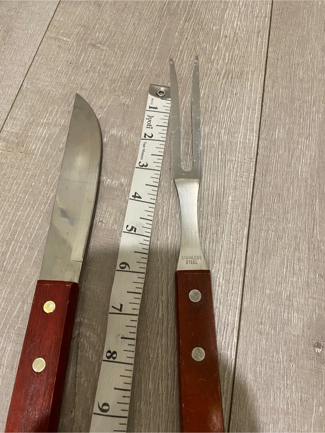 Vintage BBQ Steak Knife and Fork Set