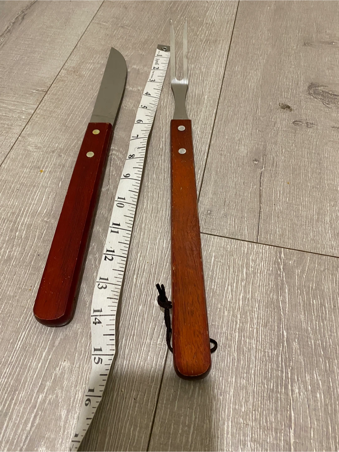 Vintage BBQ Steak Knife and Fork Set - photo 2