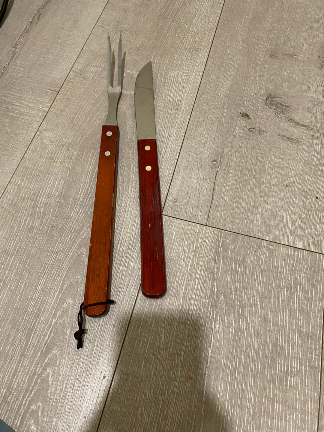 Vintage BBQ Steak Knife and Fork Set - photo 3